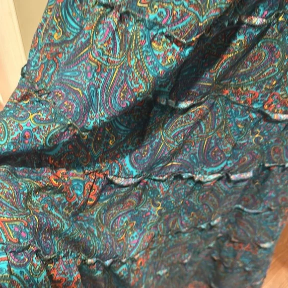 NWOT Amazing Aller Simplement Strapless Lightweight Tiered gowm dress teal Red - Picture 6 of 8